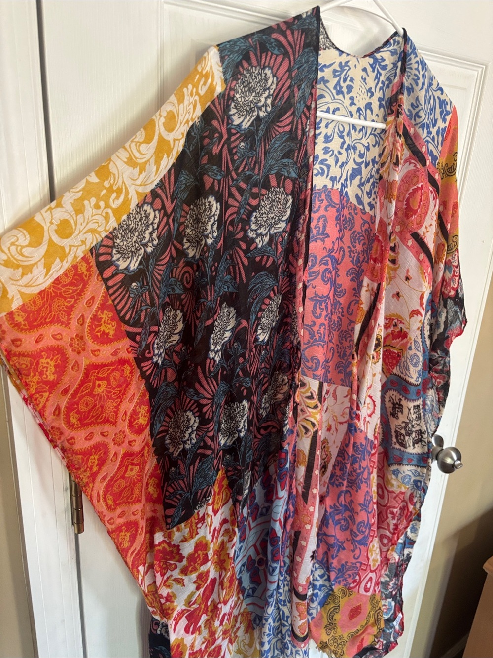 Boho Patchwork Floral Kimono - Multicolor - Picture 4 of 6